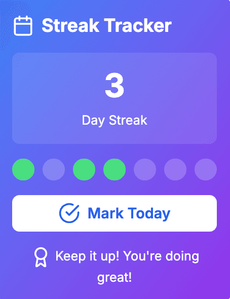 Streaks and Habits